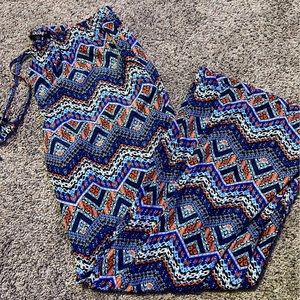Multi colored BeBop flare pants size large